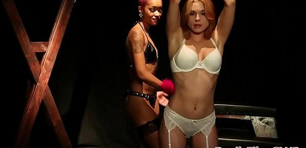  Dominant redhead ebony pussylicked by her sub